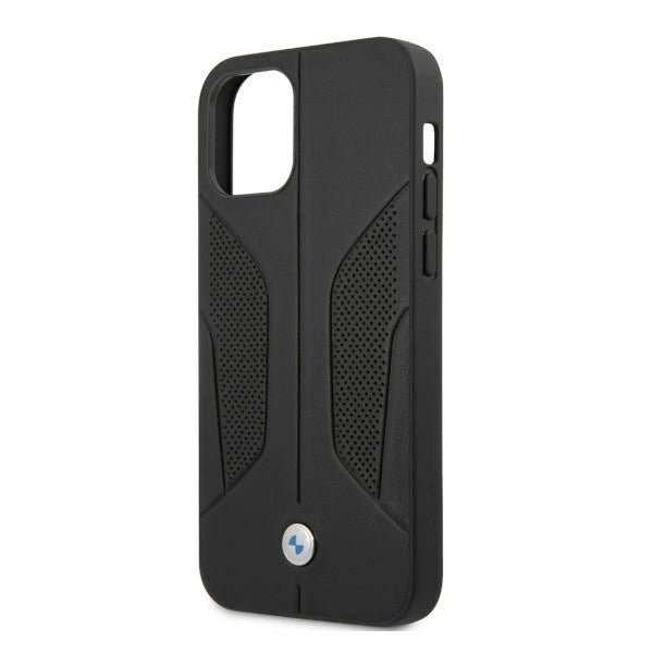 Etui BMW BMHCP12LRSCSK iPhone 12 Pro Max 6,7" sort/sort hårdkasse læder perforeret sider