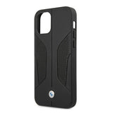Etui BMW BMHCP12LRSCSK iPhone 12 Pro Max 6,7" sort/sort hårdkasse læder perforeret sider
