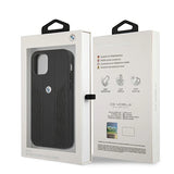 BMW Leather Curve Perforate Case for iPhone 12 Pro Max - Black