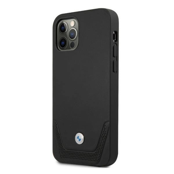 Etui BMW BMHCP12LRSWPK iPhone 12 Pro Max 6,7" sort/sort hårdkasse Læder Perforeret