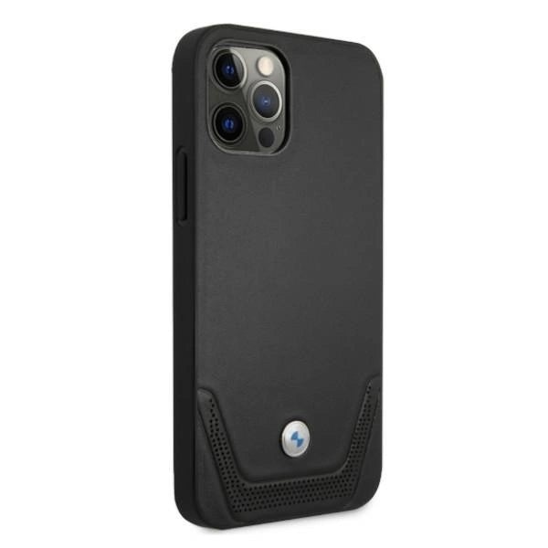 Etui BMW BMHCP12LRSWPK iPhone 12 Pro Max 6,7" sort/sort hårdkasse Læder Perforeret