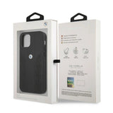 BMW Leather Curve Perforate Case for iPhone 12 / iPhone 12 Pro - Black