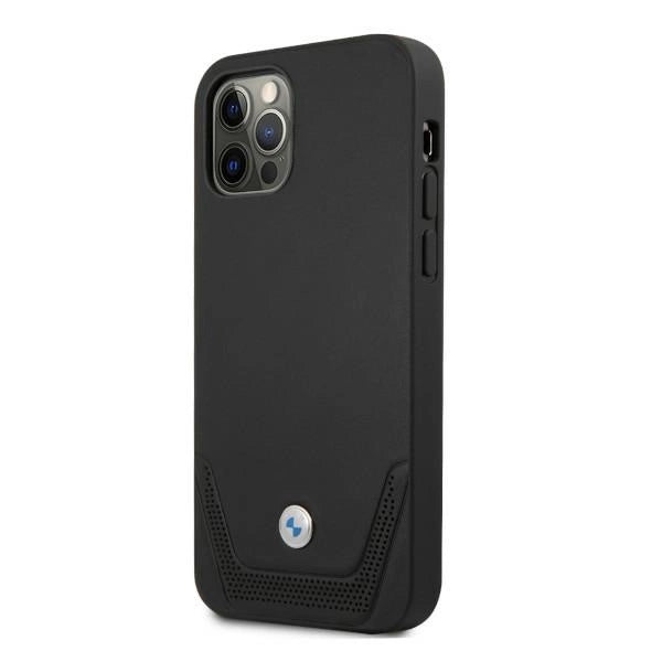 Etui BMW BMHCP12MRSWPK iPhone 12/12 Pro 6,1" sort/sort hårdkasse Læder Perforeret