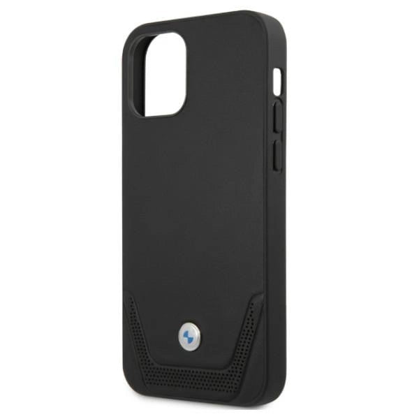 Etui BMW BMHCP12MRSWPK iPhone 12/12 Pro 6,1" sort/sort hårdkasse Læder Perforeret