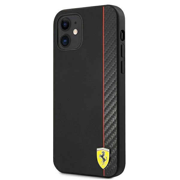 Ferrari FESAXHCP12SBK iPhone 12 mini 5.4" sort/sort hardcase On Track Carbon Stripe