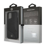 Mercedes MEHCP12LCDOBK iPhone 12 Pro Max 6,7" sort/sort hårdkasse Ledret perforeret område