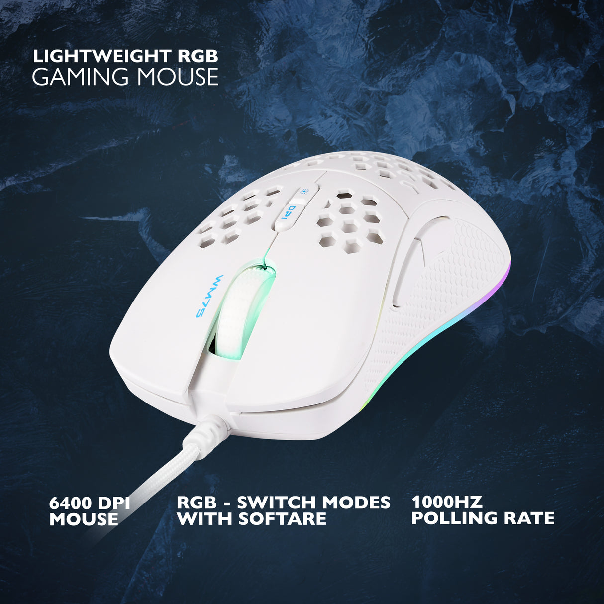 Deltaco Gaming WM75 lightweight mouse, white