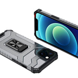 Crystal Ring Case Kickstand Tough Rugged Cover til iPhone 12 mini sort