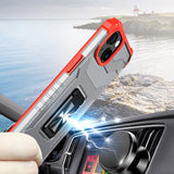 Crystal Ring Case Kickstand Tough Rugged Cover til iPhone 12 mini rød