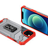 Crystal Ring Case Kickstand Tough Rugged Cover til iPhone 12 mini rød