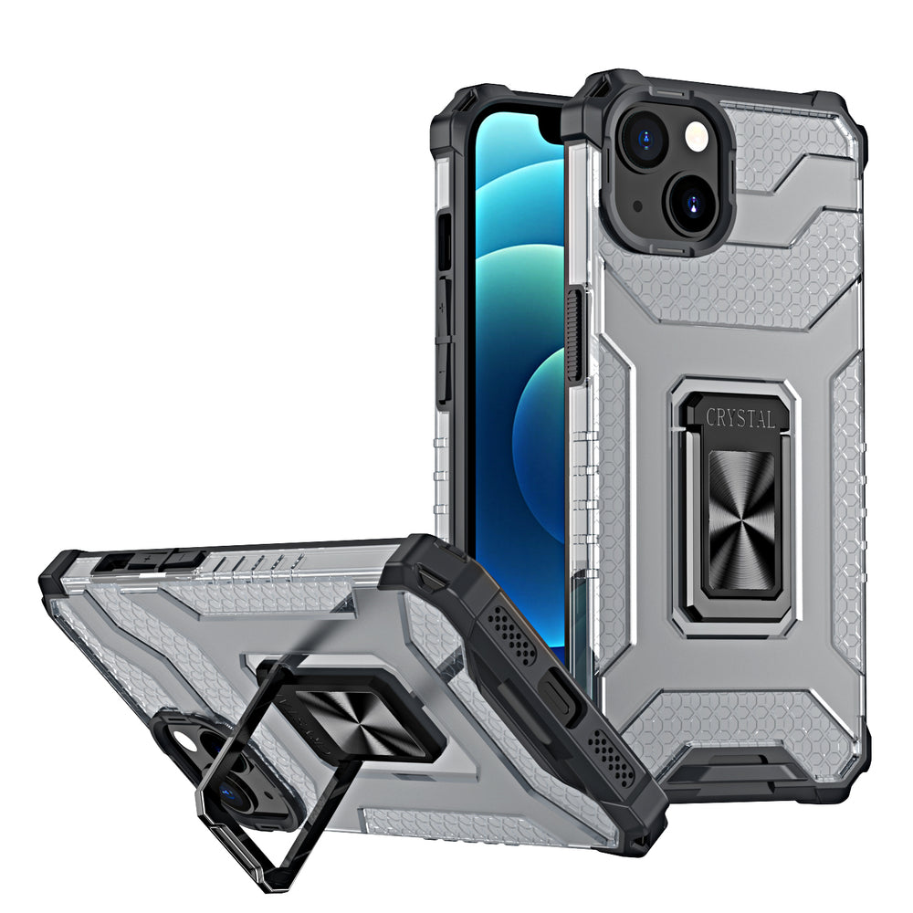 Crystal Ring Case Kickstand Tough Rugged Cover til iPhone 13 mini sort