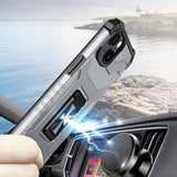 Crystal Ring Case Kickstand Tough Rugged Cover til iPhone 13 mini sort