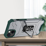 Crystal Ring Case Kickstand Tough Rugged Cover til iPhone 13 mini grøn