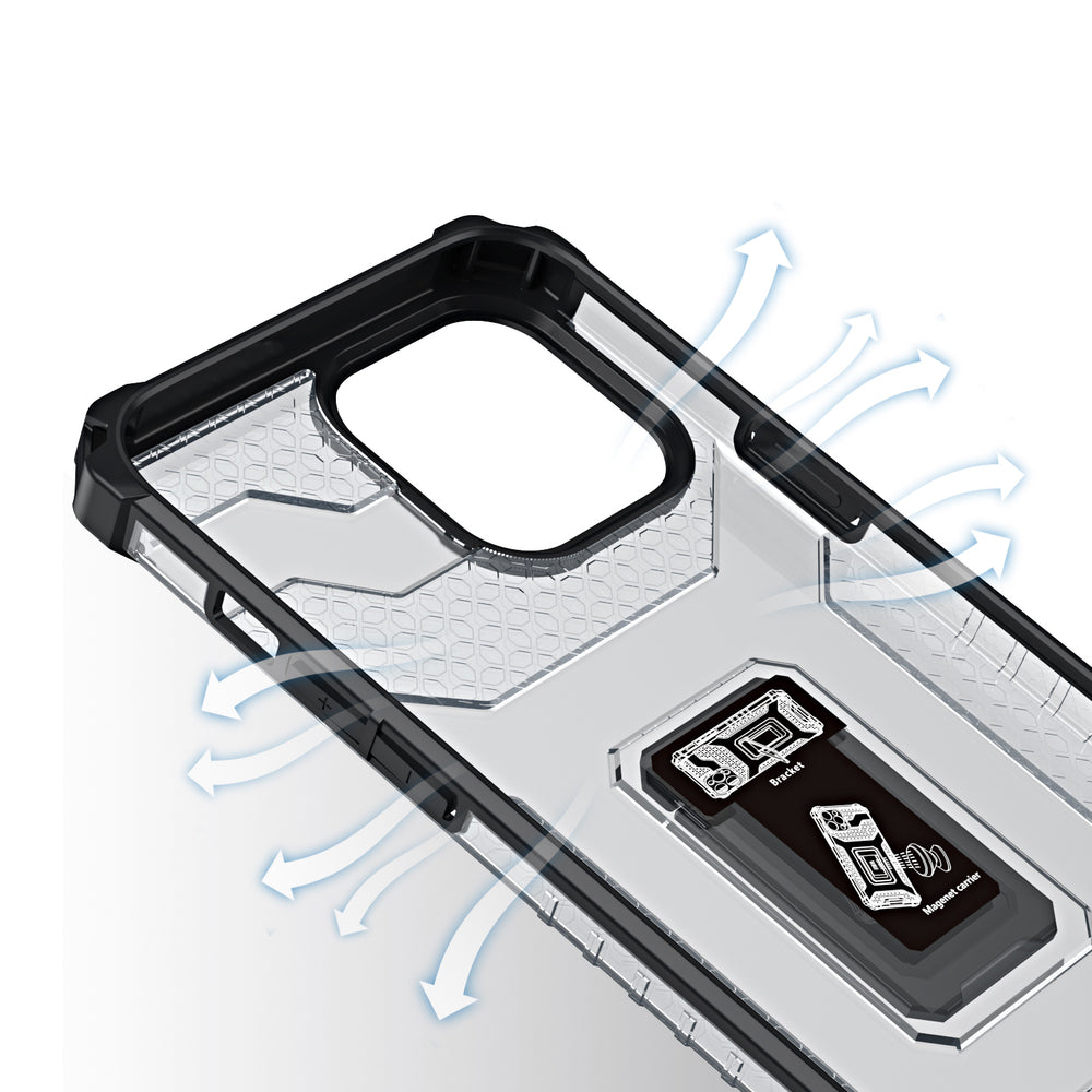 Crystal Ring Case Kickstand Tough Rugged Cover til iPhone 13 Pro blå