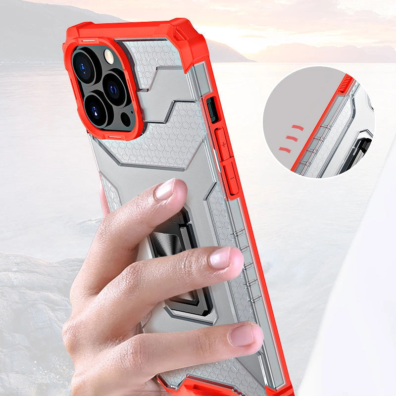 Crystal Ring Case Kickstand Tough Rugged Cover til iPhone 13 Pro blå