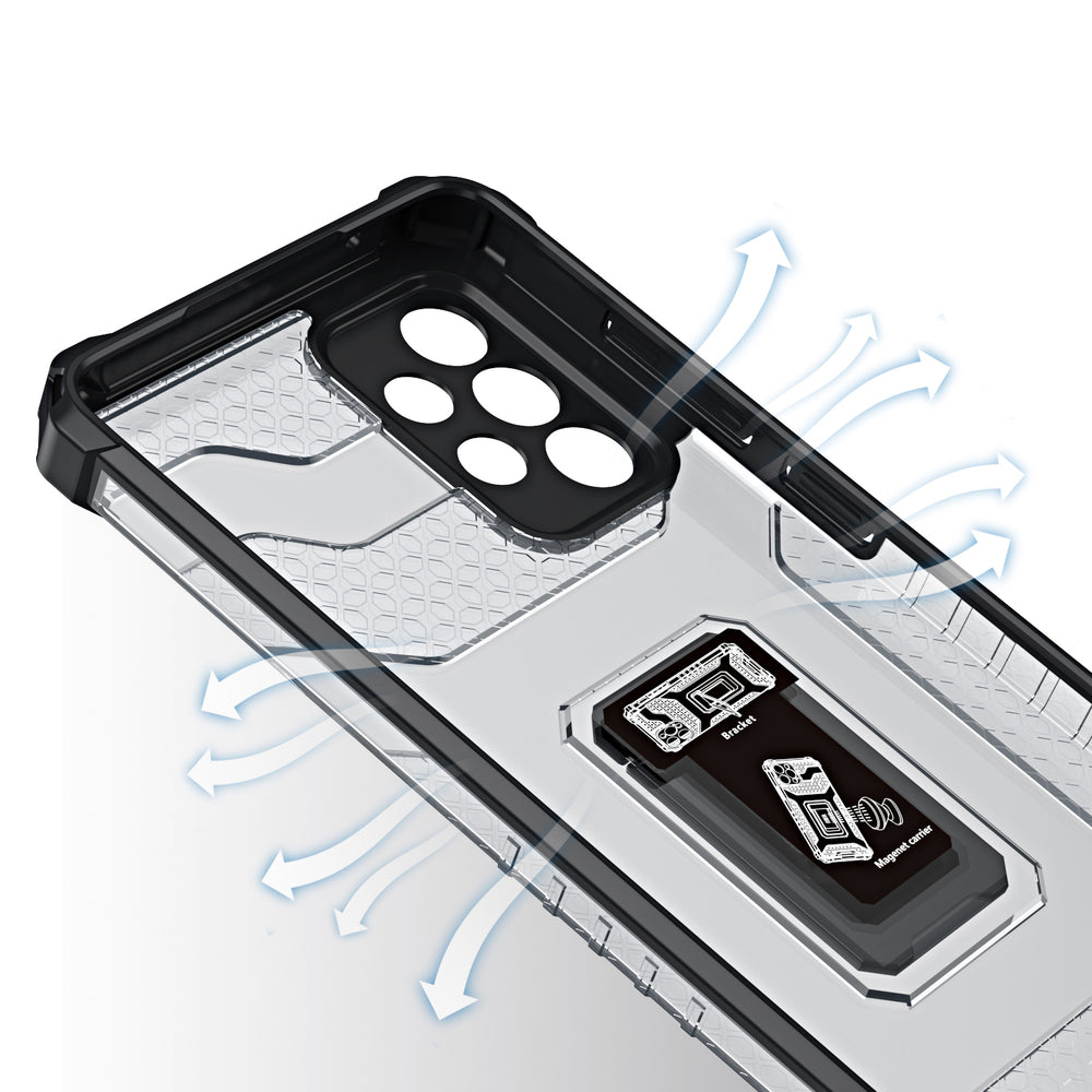 Crystal Ring Case Kickstand Tough Rugged Cover til Samsung Galaxy A72 4G rød