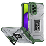 Crystal Ring Case Kickstand Tough Rugged Cover til Samsung Galaxy A72 4G grøn