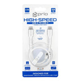prio USB C til USB C-kabel med høj hastighedsopladning og synkronisering 5A 0,25 m hvid