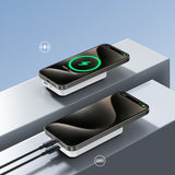 Joyroom JR-W020 Powerbank 20W 10000mAh MagSafe + USB-C - USB-C kabel 0,25m - hvid