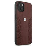 BMW Leather Curve Perforate Case for iPhone 13 - Red