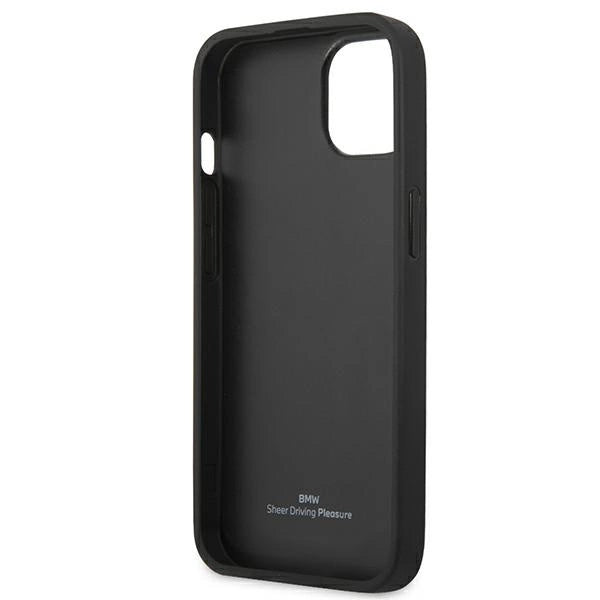 BMW Leather Curve Perforate Case for iPhone 13 - Red