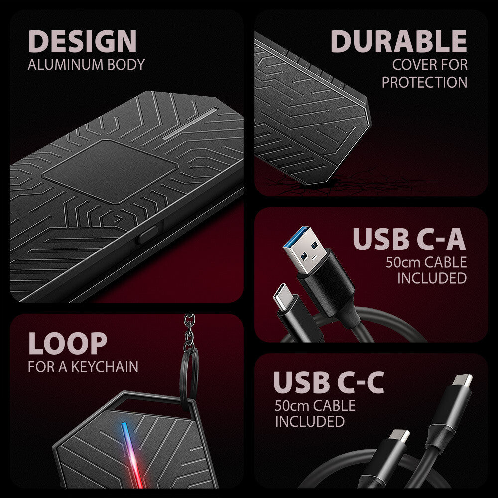 Axagon EEM2-GAM, USB-C 10Gbps - NVMe & SATA SSD GAME M.2 box, bezšroubkový SSD kabinet Sort