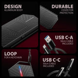 Axagon EEM2-GAM, USB-C 10Gbps - NVMe & SATA SSD GAME M.2 box, bezšroubkový SSD kabinet Sort