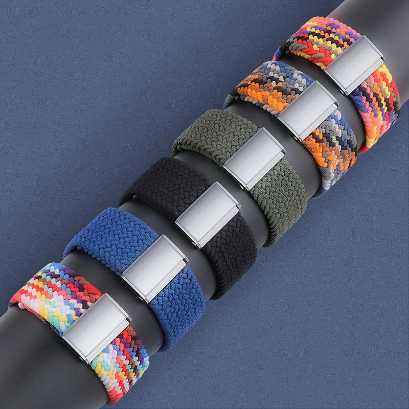 Trådt stof armbånd Strap stof band til Apple Watch 38 / 40 / 41 mm - sort og hvid