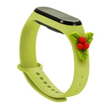 Strap Xmas til Xiaomi Mi Band 3 / 4 Jul Silicone Strap Armbånd med Holly - Grøn