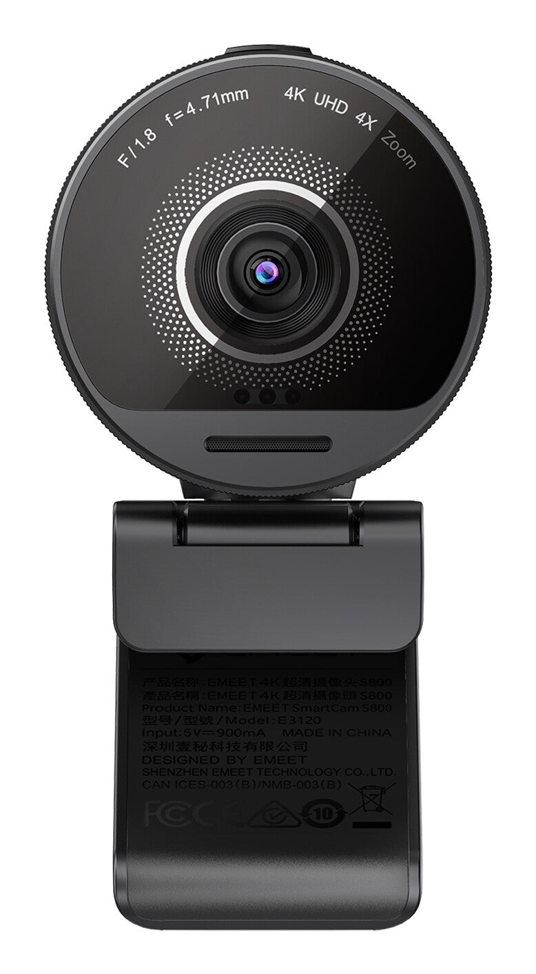eMeet S800 webcam 8 MP 3840 x 2160 pixel USB 3.2 Gen 1 (3.1 Gen 1) Sort