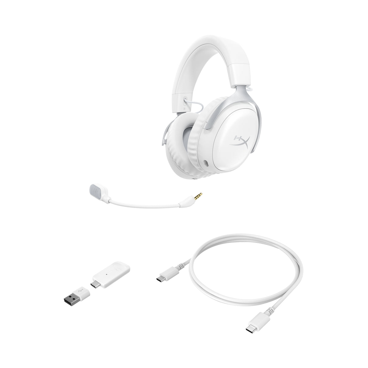 HyperX Cloud III S Wireless White Gaming Trådløs Høretelefoner Hvid