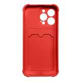Card Armor Case Pouch Cover til iPhone 12 Pro Card Wallet Silicone Air Bag Armor Red