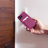 Card Armor Case Pouch Cover til iPhone 12 Pro Max Card Wallet Silicone Air Bag Armor Cover Orange