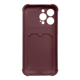 Card Armor Case Pouch Cover til iPhone 13 Pro Card Wallet Silicone Air Bag Armor Case Raspberry