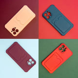 Card Armor Case Pouch Cover til Xiaomi Redmi 10X 4G / Xiaomi Redmi Note 9 Card Wallet Silicone Armor Cover Air Bag Orange