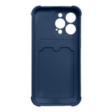 Card Armor Case Pouch Cover til Xiaomi Redmi Note 10 / Redmi Note 10S Card Wallet Silicone Armor Cover Air Bag Navy Blue