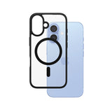 PanzerGlass ® HardCase Transparent m. Sort MagSafe & Ramme iPhone 16