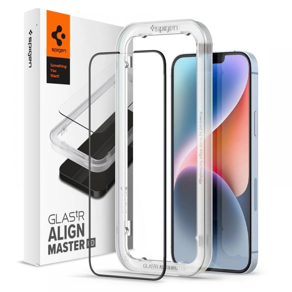 Spigen ALM Glass FC hærdet glas til iPhone 13 / 13 Pro / 14 - sort