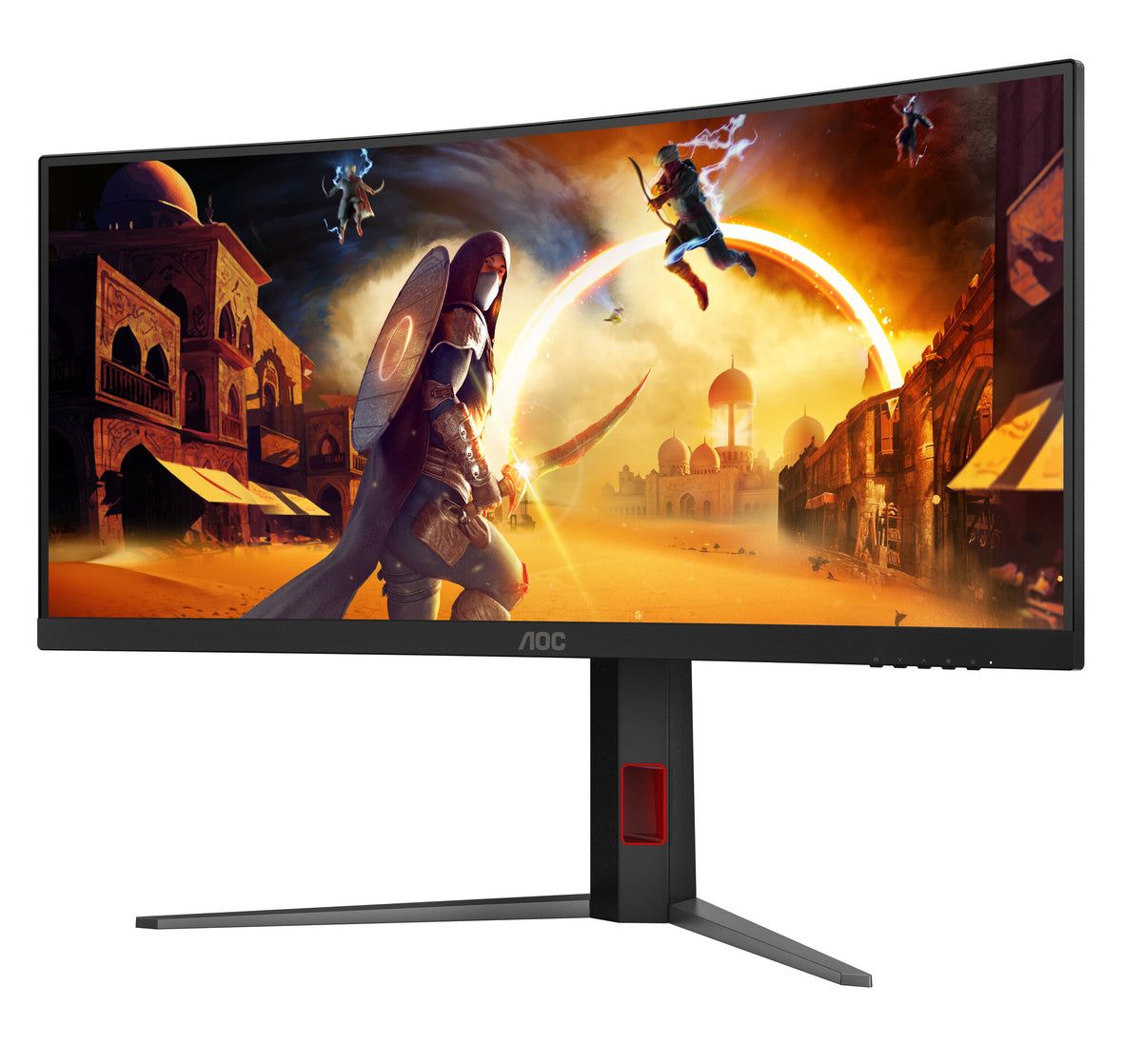 AOC G4 CU34G4Z computerskærm 86,4 cm (34") 3440 x 1440 pixel Wide Quad HD LED Sort, Rød