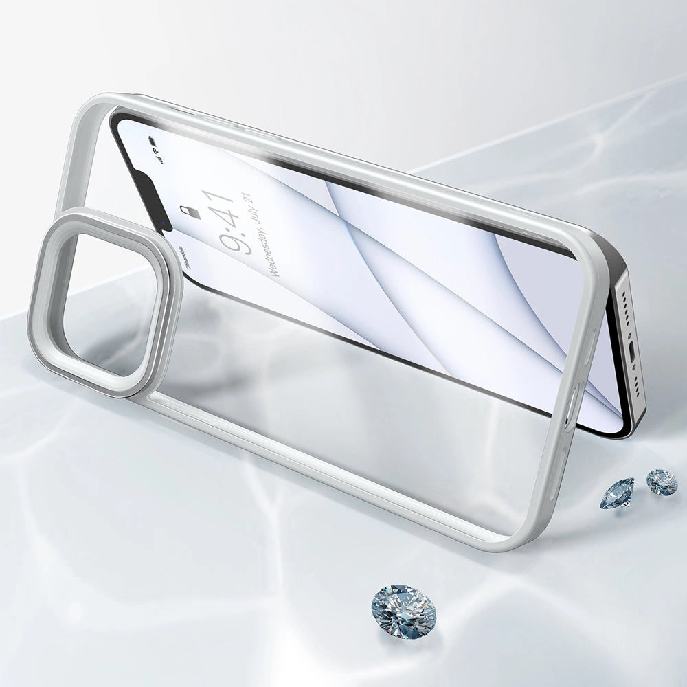 Baseus Crystal Phone Case Armor Case til iPhone 13 Pro med Gel Frame grå (ARJT000413)