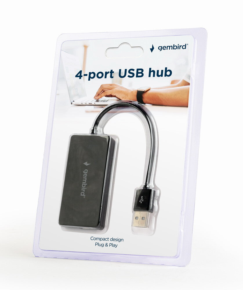 Gembird UHB-U2P4-04 interface hub USB 2.0 480 Mbit/s Sort