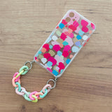 Color Chain Case gel fleksibelt elastisk case cover med en kæde hengivende til Samsung Galaxy S21 Ultra 5G flerfarvet (3)