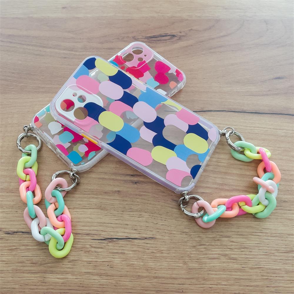 Color Chain Case gel fleksibelt elastisk dæksel med kædehanger til Xiaomi Redmi Note 10 / Redmi Note 10S flerfarvet (4)