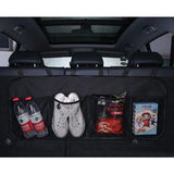 Car organizer for the rear seat backrest for the trunk black