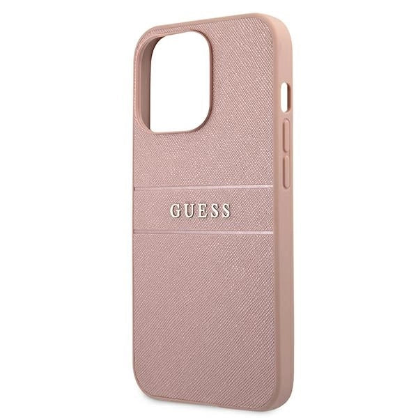 Guess GUHCP13XPSASBPI iPhone 13 Pro Max 6.7" pink/pink hardcase Saffiano Stripe