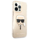 Karl Lagerfeld Glitter Karl's Head Case for iPhone 13 Pro / iPhone 13 - Gold