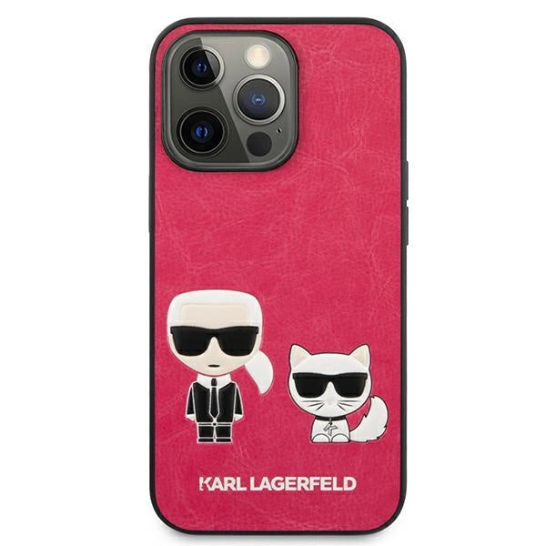 Karl Lagerfeld Ikonik Karl&Choupette Case for iPhone 13 Pro / iPhone 13 - Fuchsia