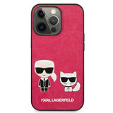 Karl Lagerfeld Ikonik Karl&Choupette Case for iPhone 13 Pro / iPhone 13 - Fuchsia