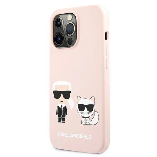 Karl Lagerfeld Silicone Karl&Choupette Case for iPhone 13 Pro / iPhone 13 - Light Pink