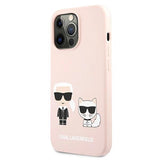 Karl Lagerfeld Silicone Karl&Choupette Case for iPhone 13 Pro / iPhone 13 - Light Pink